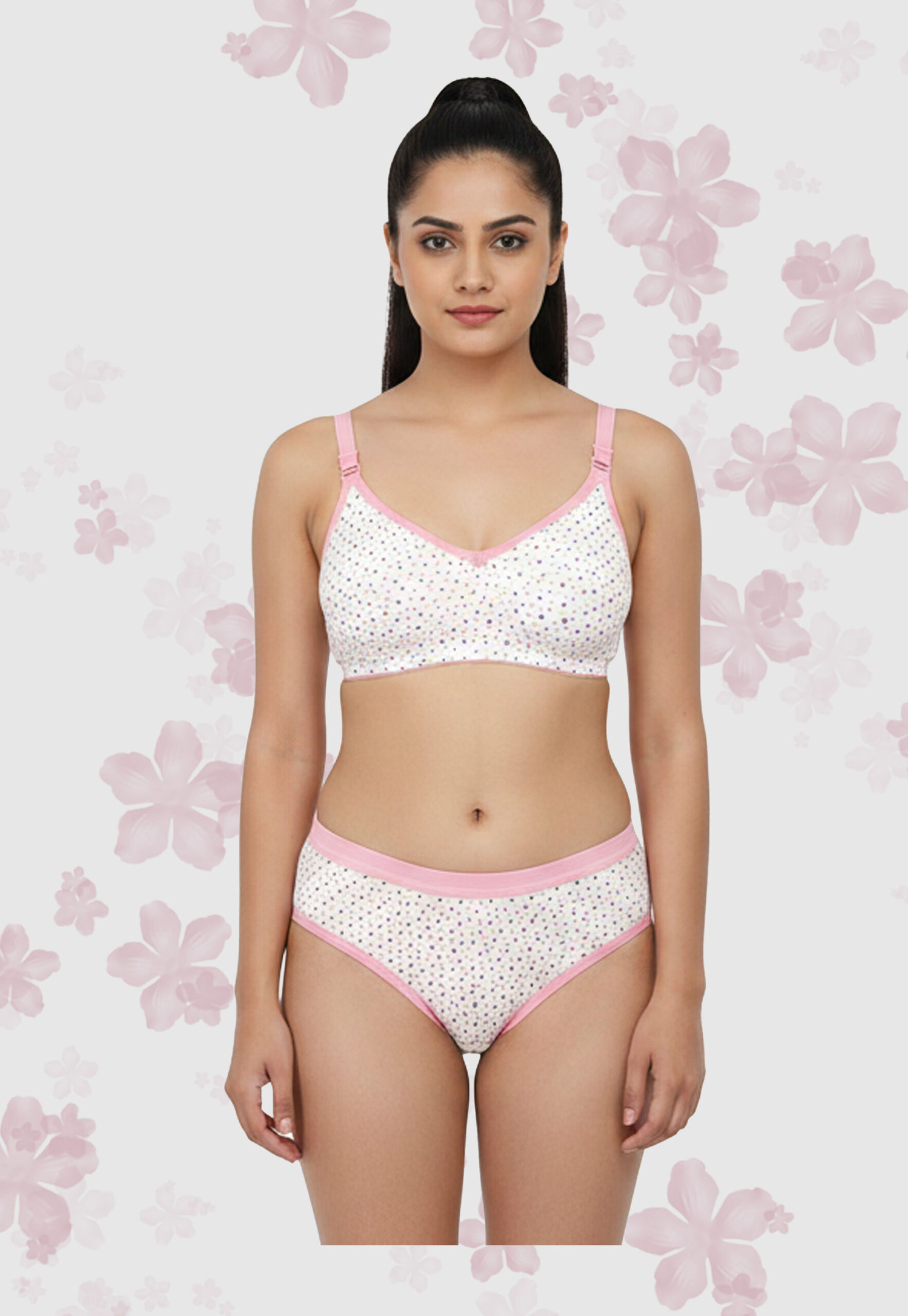 Cotton Bra Panty Printed Set