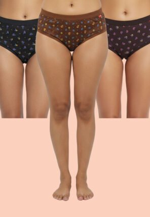 Lace Border Printed Panties Combo Pack of 3 - SELSIA-DSPP